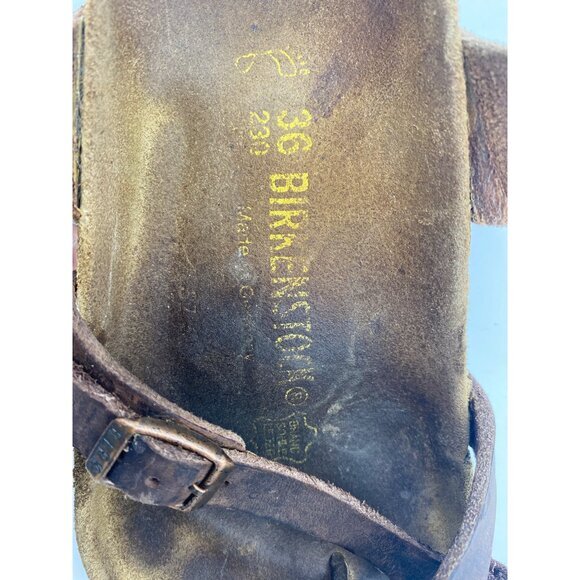 BIRKENSTOCK Mayari Strappy Toe Loop Sandal Womens SZ 36 Cork Brown Leather - Picture 3 of 9